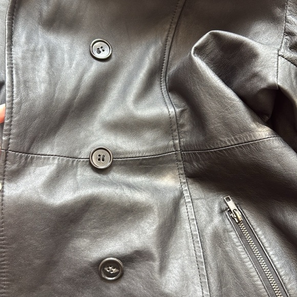 Lane‎ Bryant leather double breasted jacket black - Picture 8 of 8